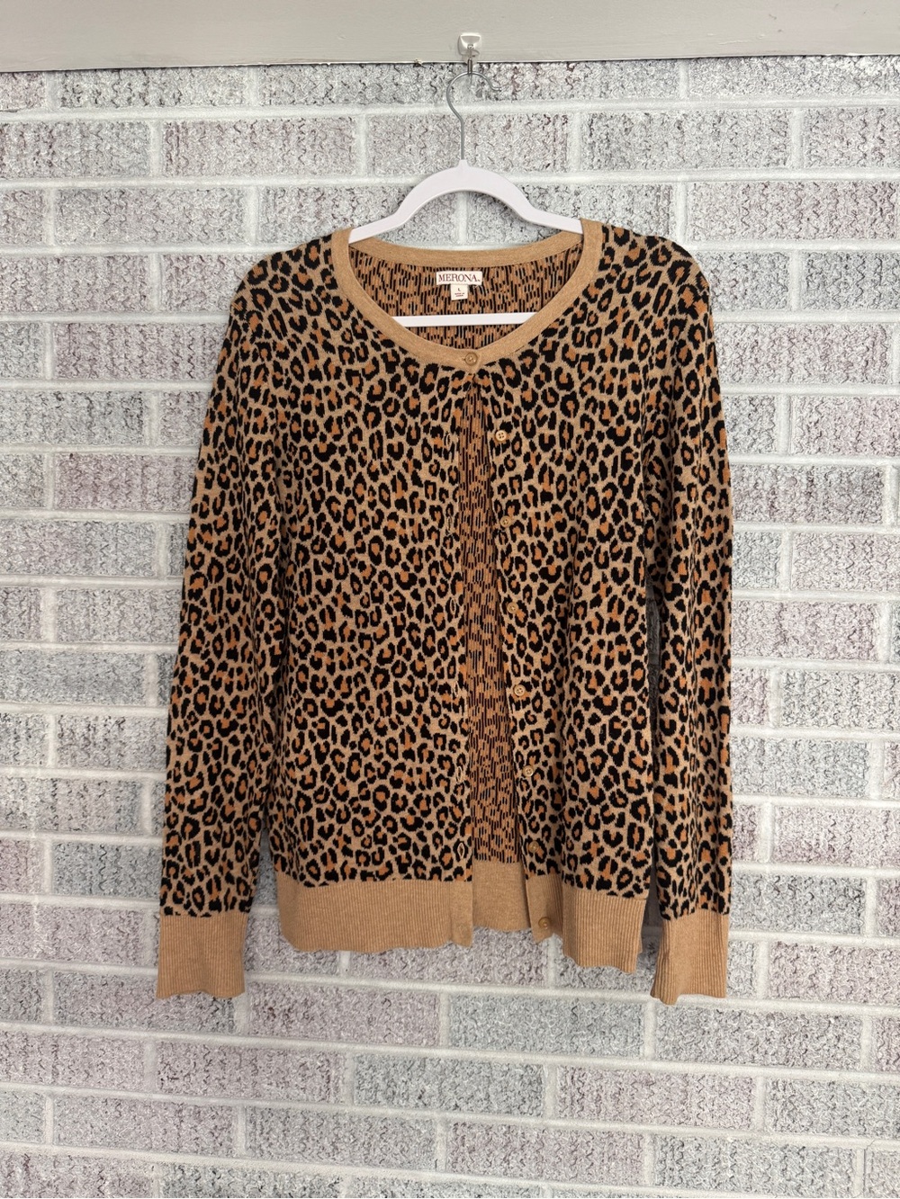 Merona Leopard Print Cardigan - Tan & Black